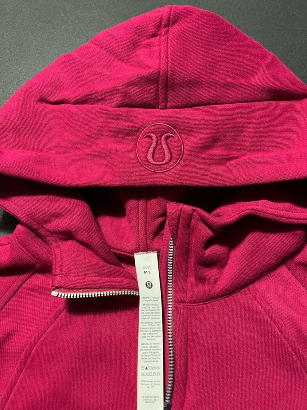 Lululemon Scuba Oversized Half Zip Hoodie M/L Berry Rumble NWT 💗 - Picture 4 of 4